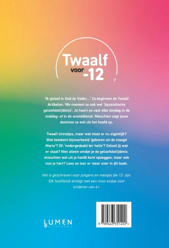 Achterkant van Twaalf voor min twaalf – Wat geloof jij?