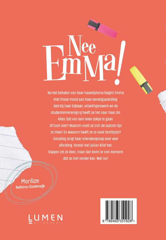 Achterkant van Nee Emma!
