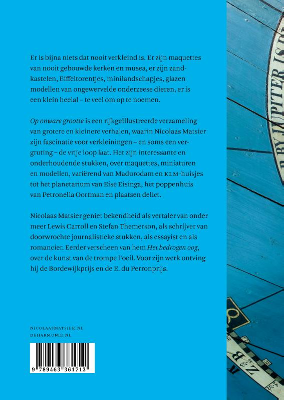 Achterkant van Op onware grootte