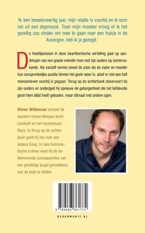 Achterkant van Terug op de achterbank