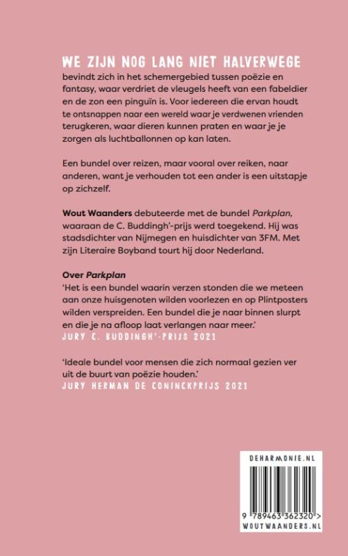 Achterkant van We zijn nog lang niet halverwege