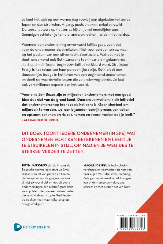 Achterkant van Struikelen in stijl
