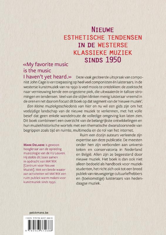 Achterkant van Een kleine muziekgeschiedenis van hier en nu