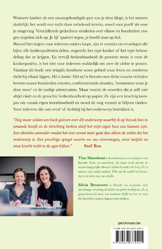 Achterkant van Het is kanker. Wat nu?