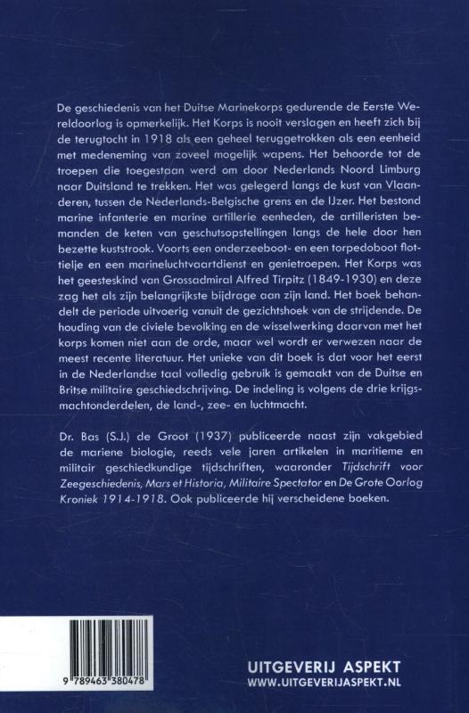 Achterkant van Het Duitse Marinekorps in Vlaanderen 1914-1918