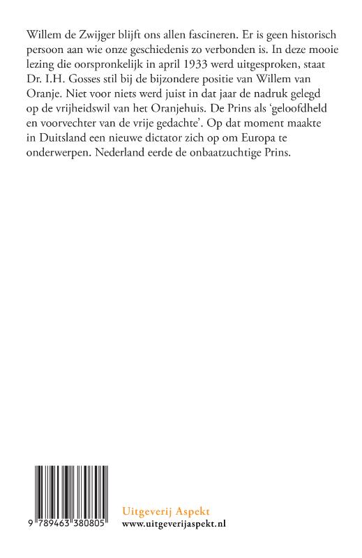 Achterkant van Prins Willem van Oranje herdenkingsrede