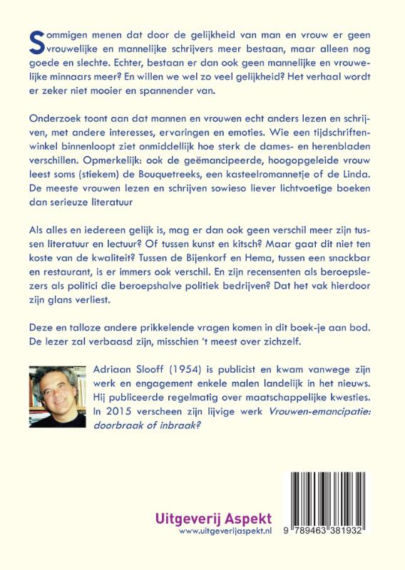 Achterkant van Ik lees en schrijf als een vrouw, zoals ik eet en vrij als een vrouw