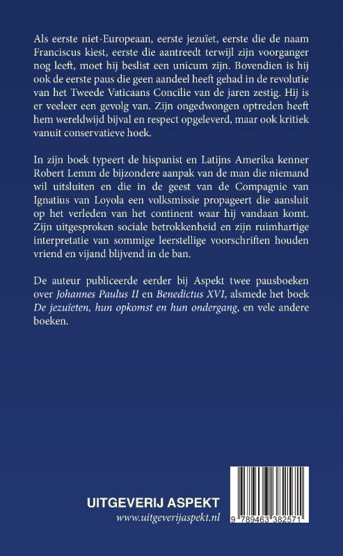 Achterkant van Paus Franciscus