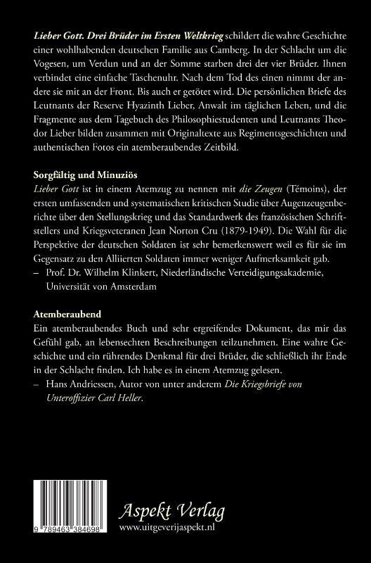 Achterkant van Lieber Got. Drei Brüder im Ersten Weltkrieg