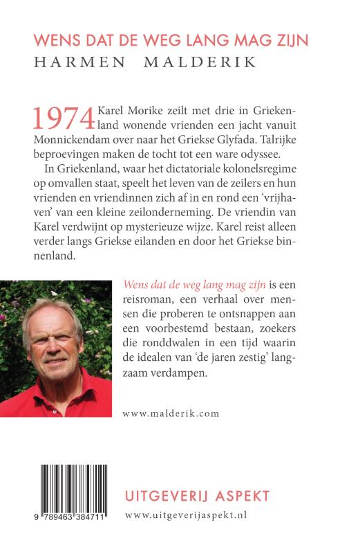 Achterkant van Wens dat de weg lang mag zijn