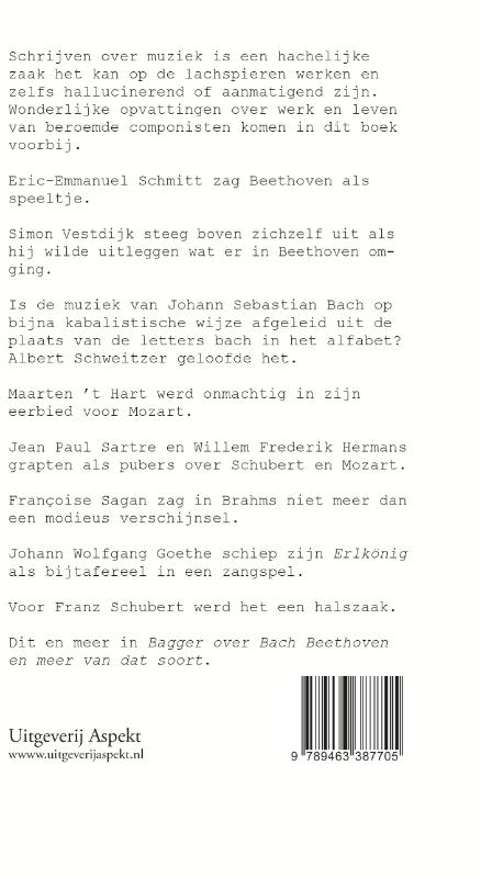 Achterkant van Bagger over Bach en Beethoven