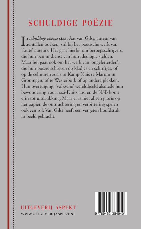 Achterkant van Schuldige poezië