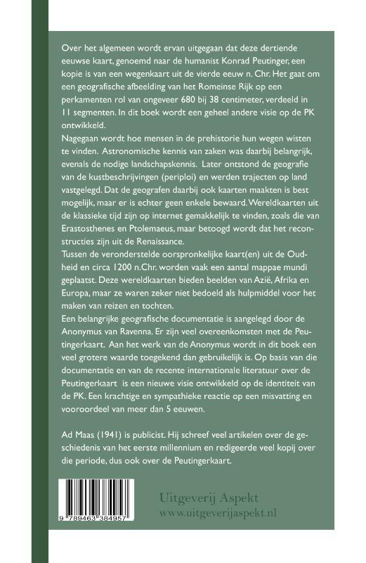 Achterkant van De identiteit van de Peutingerkaart