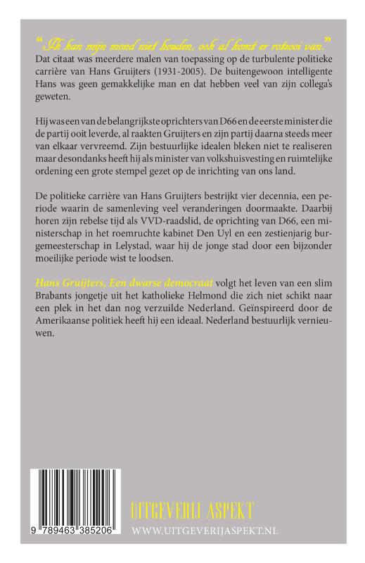 Achterkant van Hans Gruijters