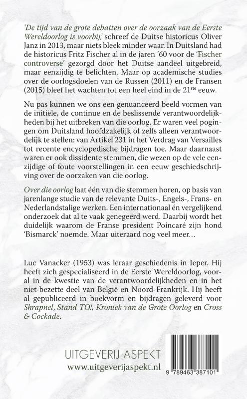 Achterkant van Over die oorlog