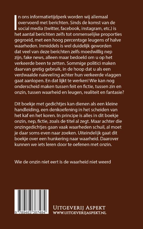 Achterkant van Allemaal onzin!