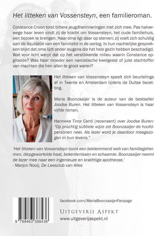 Achterkant van Het litteken van Vossensteyn GLB