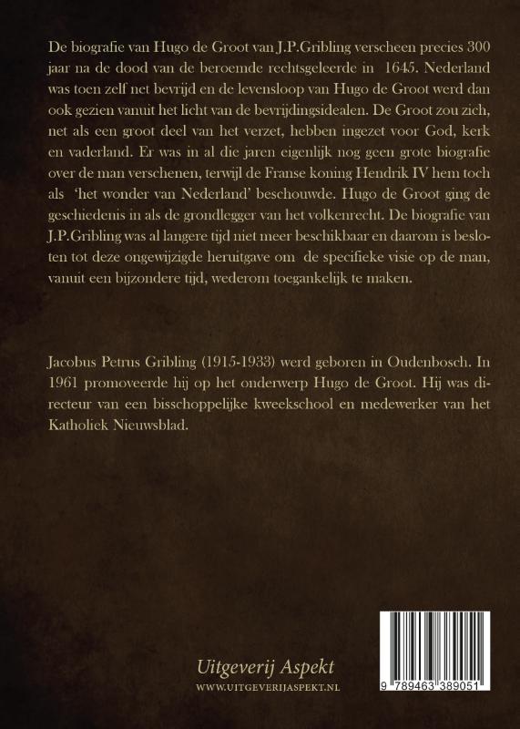 Achterkant van Hugo de Groot