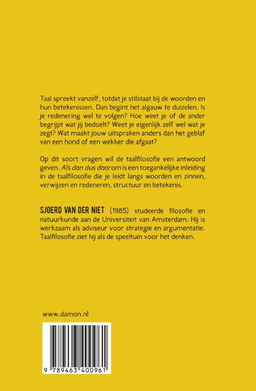 Achterkant van Als dan dus daarom