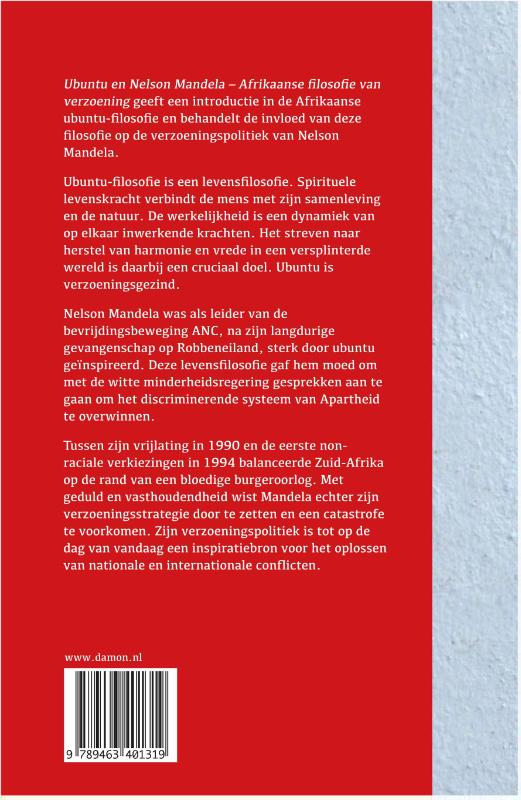 Achterkant van Ubuntu en Nelson Mandela