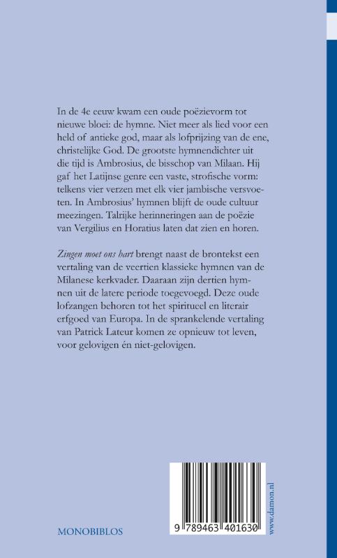 Achterkant van Zingen moet ons hart