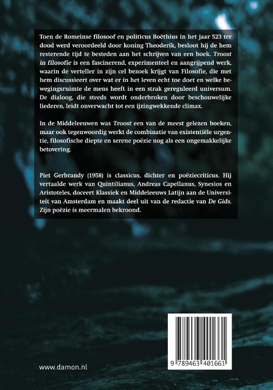 Achterkant van Troost in filosofie