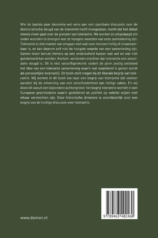 Achterkant van Waarom tolerantie niet de hoogste waarde kan zijn