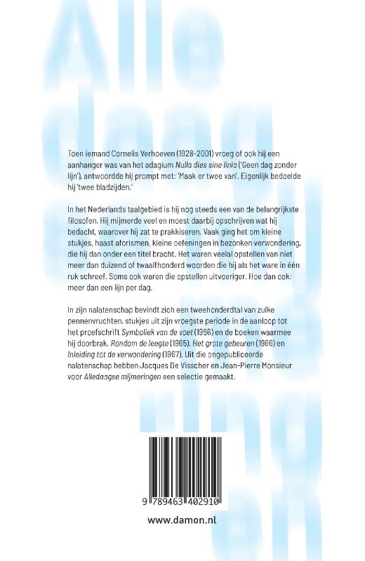 Achterkant van Alledaagse mijmeringen