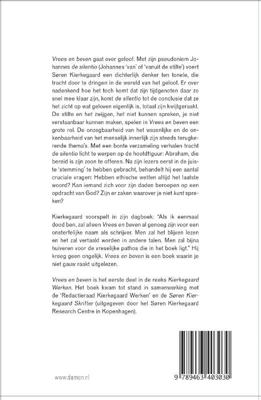 Achterkant van Vrees en beven