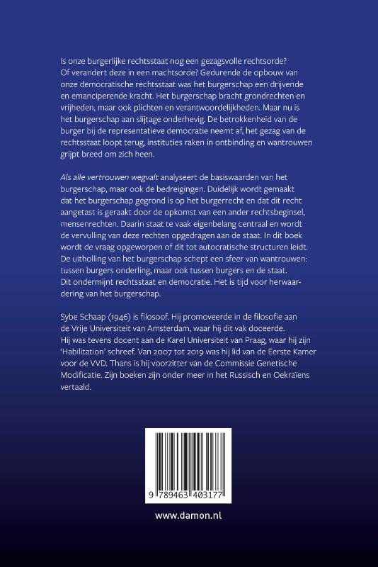 Achterkant van Als alle vertrouwen wegvalt