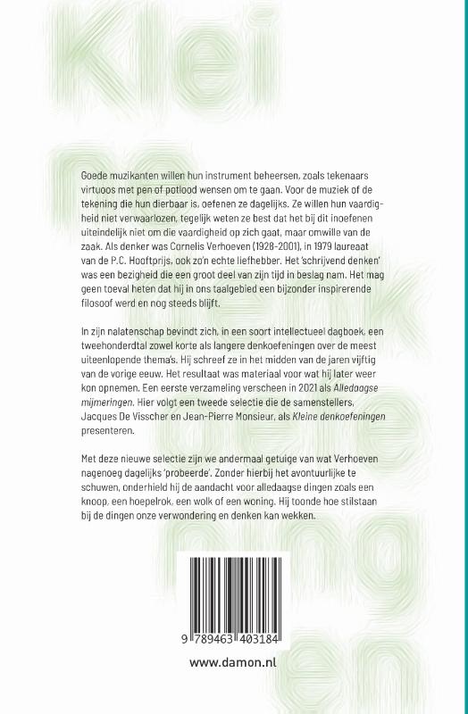 Achterkant van Kleine denkoefeningen