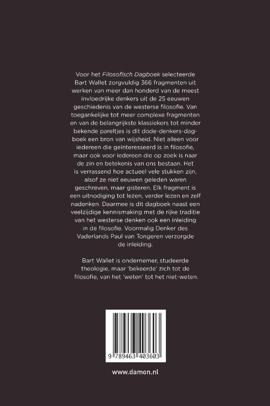 Achterkant van Filosofisch Dagboek