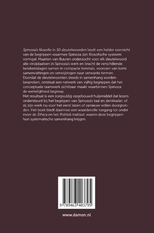 Achterkant van Spinoza’s filosofie in 50 sleutelwoorden