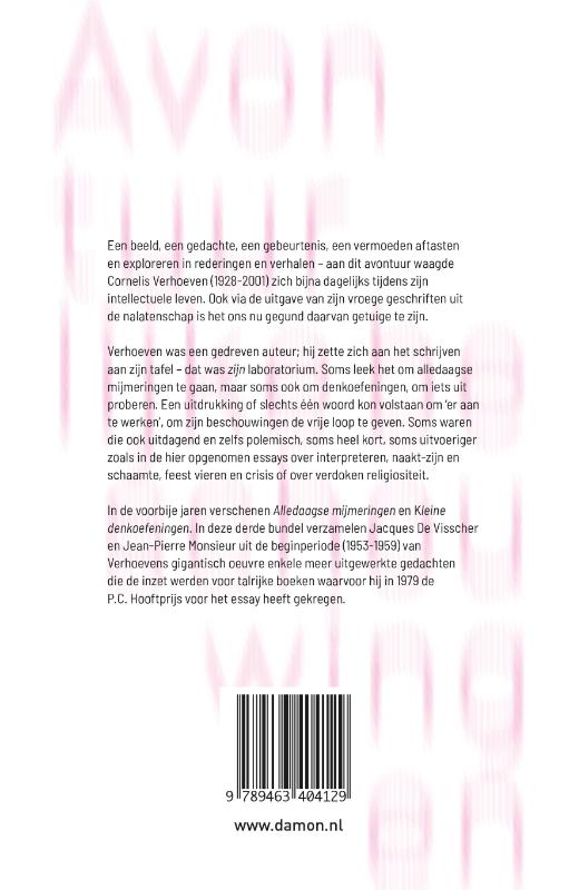 Achterkant van Avontuurlijke beschouwingen