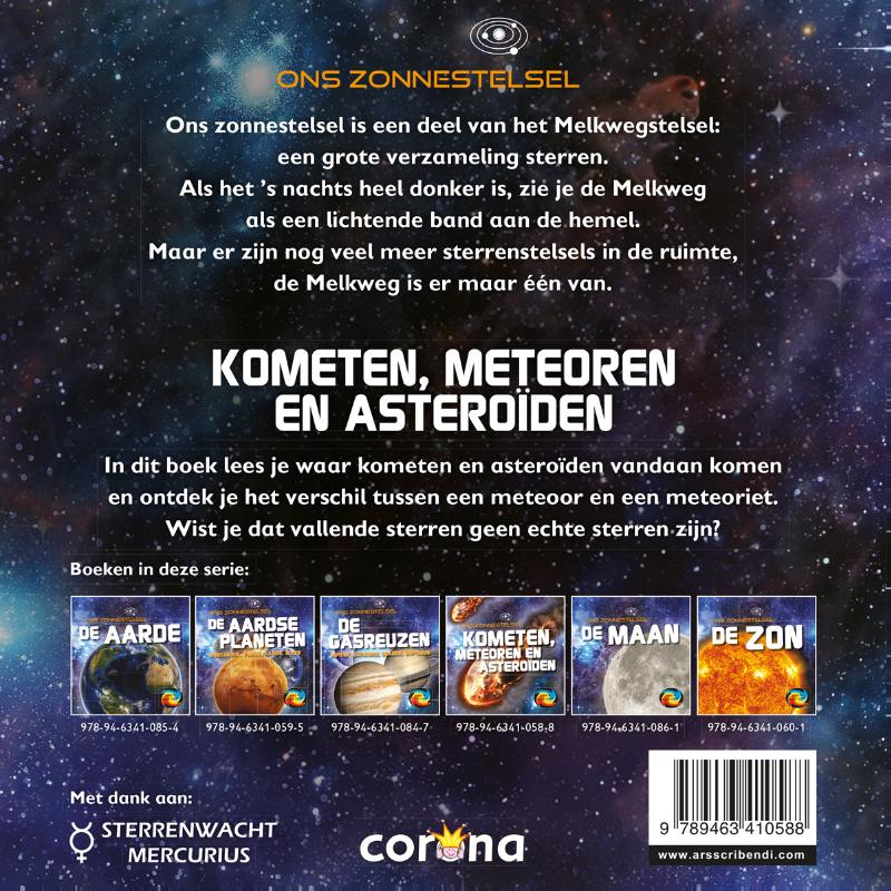 Achterkant van Kometen, meteoren en asteroïden