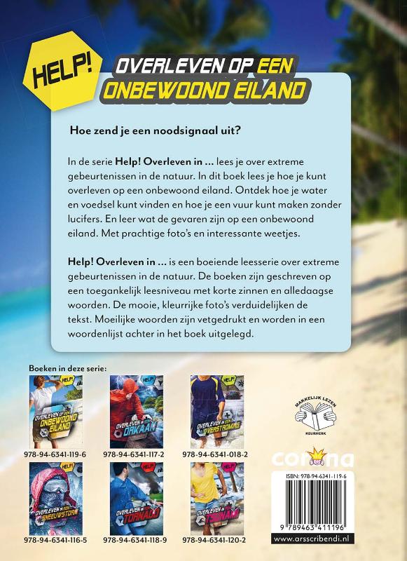 Achterkant van Overleven op een onbewoond eiland