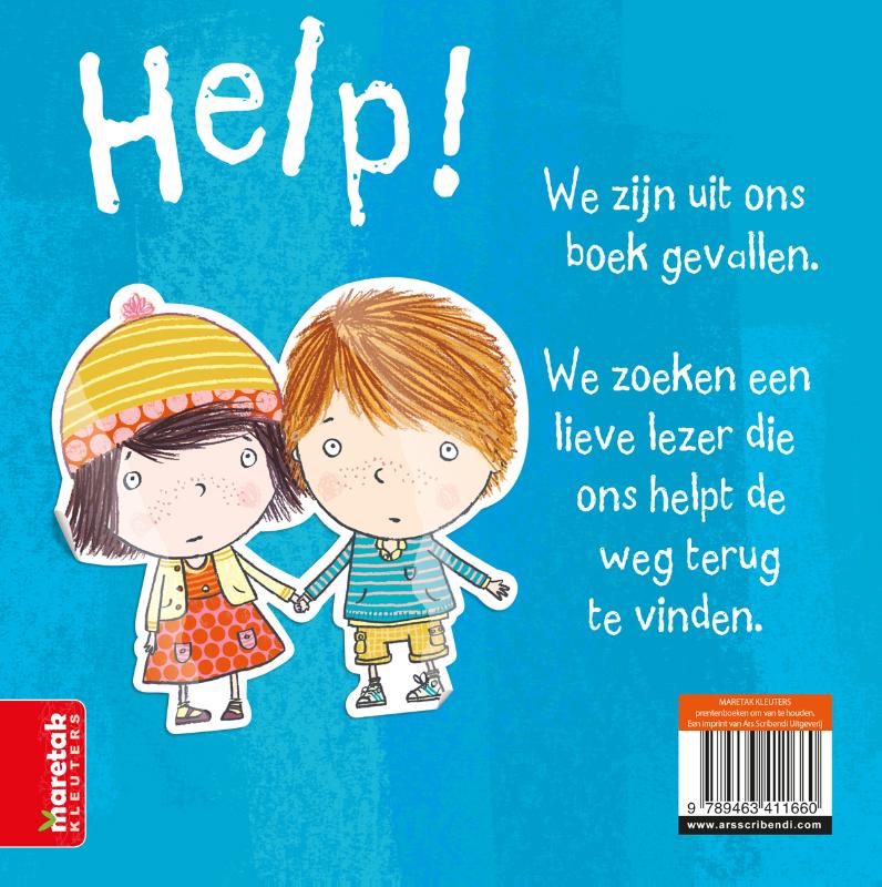 Achterkant van Help! We zitten in het verkeerde boek