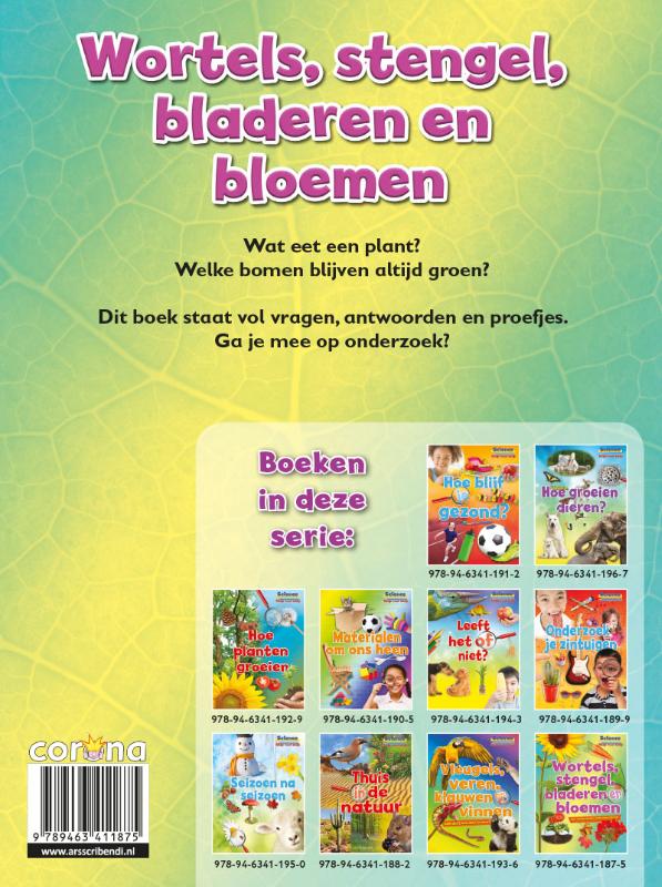 Achterkant van Wortels, stengels, bladeren en bloemen