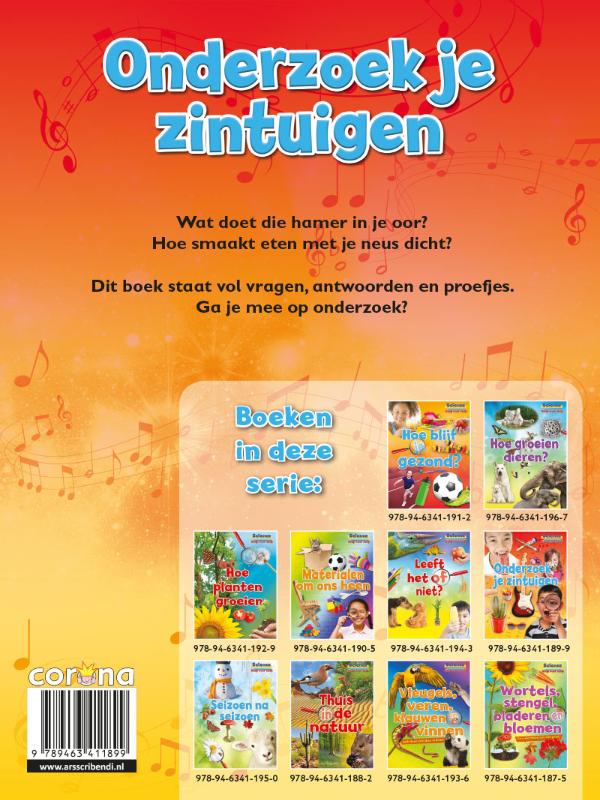 Achterkant van Onderzoek je zintuigen