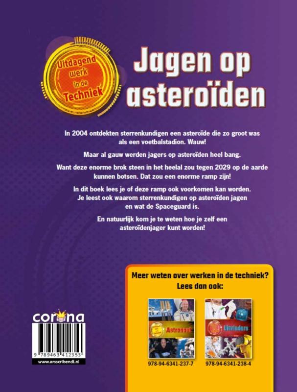Achterkant van Jagen op Asteroïden