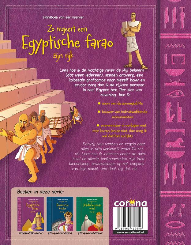 Achterkant van Zo regeert een Egyptische farao zijn rijk