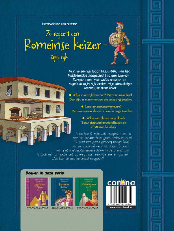 Achterkant van Zo regeert een Romeinse keizer zijn rijk
