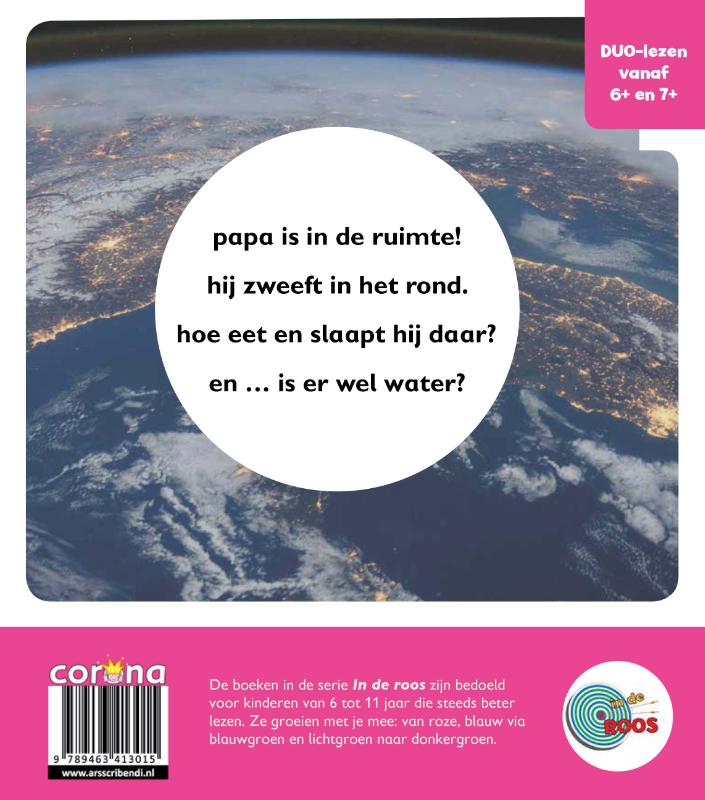 Achterkant van hoe leeft papa in de ruimte?