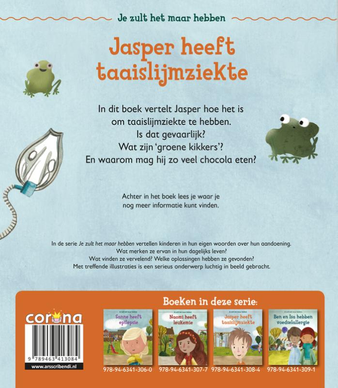 Achterkant van Jasper heeft taaislijmziekte