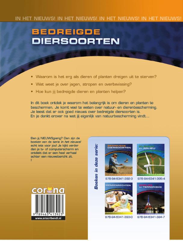 Achterkant van Bedreigde diersoorten