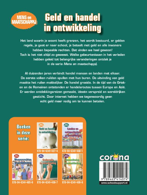 Achterkant van Geld en handel in ontwikkeling
