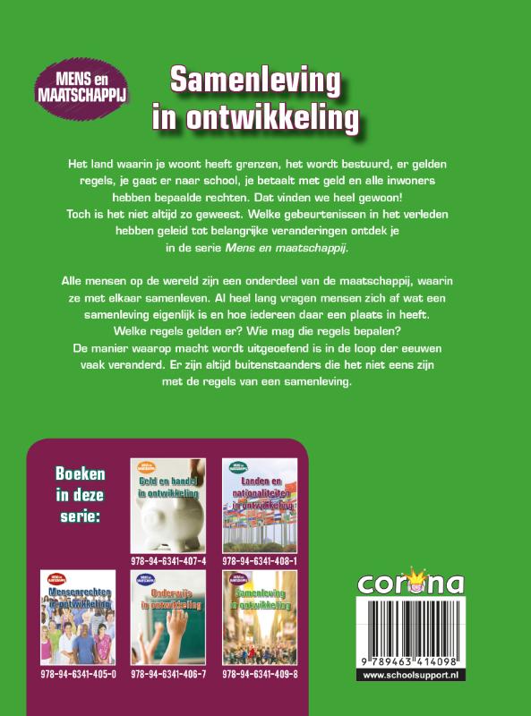 Achterkant van Samenleving in ontwikkeling