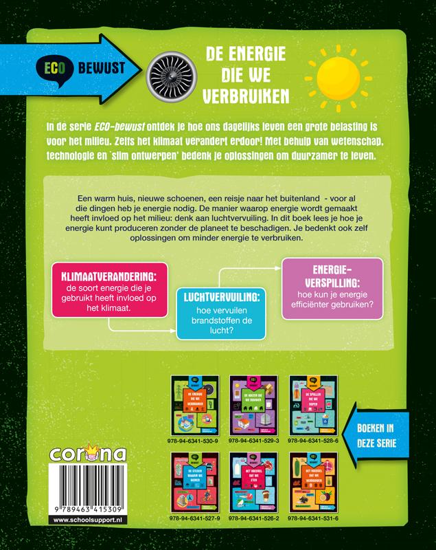 Achterkant van De energie die we verbruiken