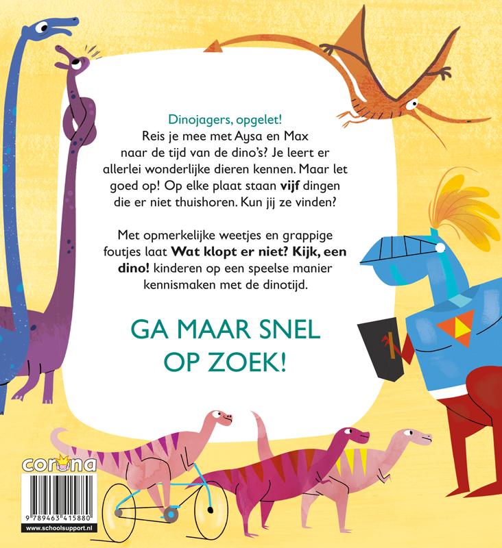 Achterkant van Kijk een dino!