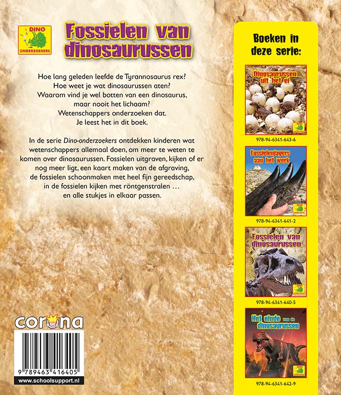 Achterkant van Fossielen van dinosaurussen
